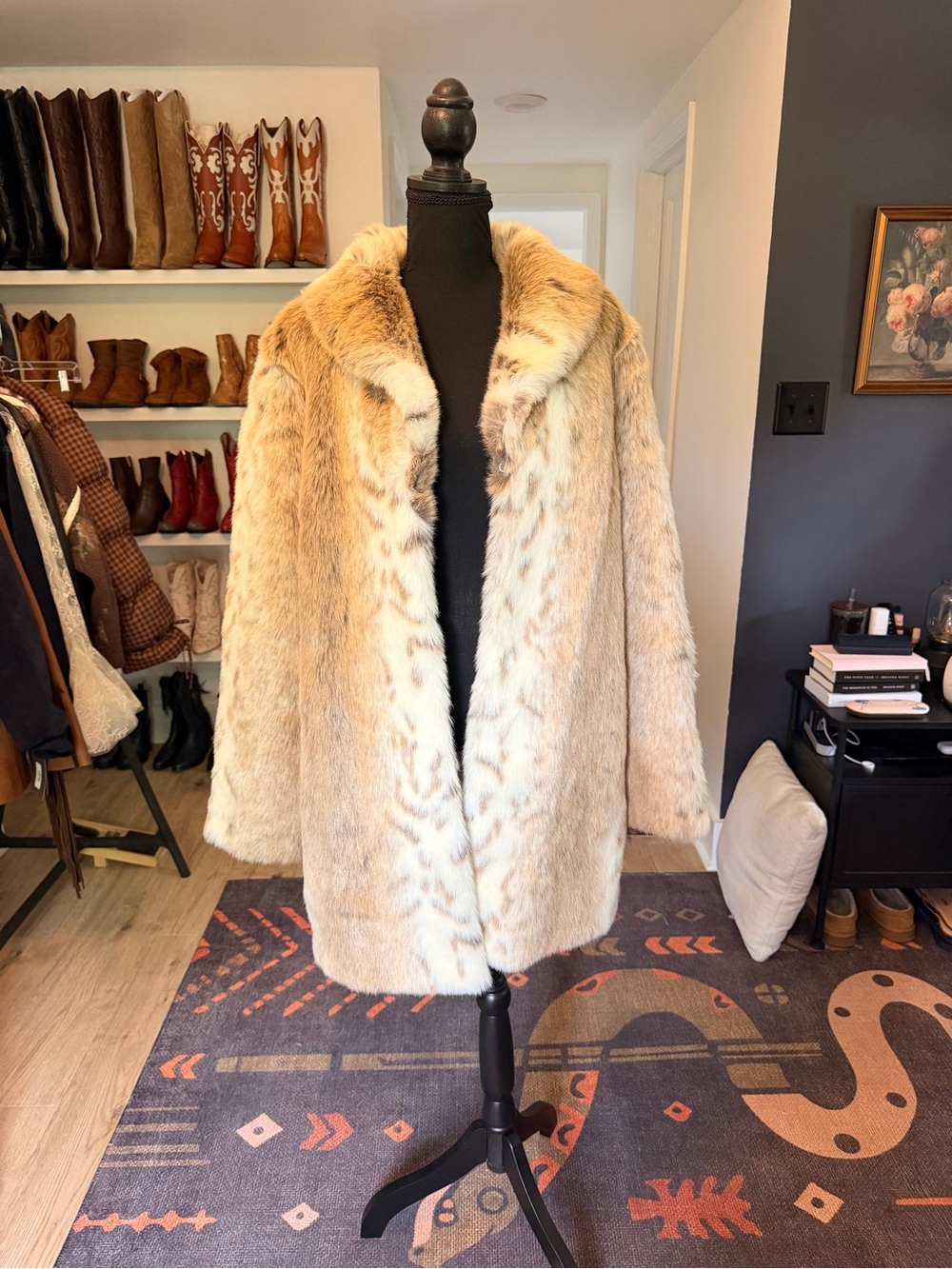 MAJORELLE Cream-Tan Faux Fur Teddy Coat